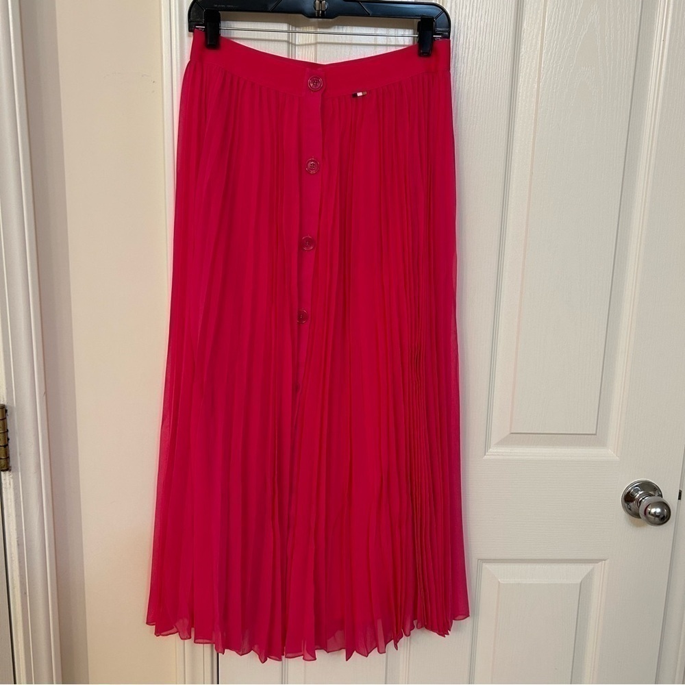 BOSS Eplisa Pleated Skirt in Flamingo Size M - Picture 7 of 13